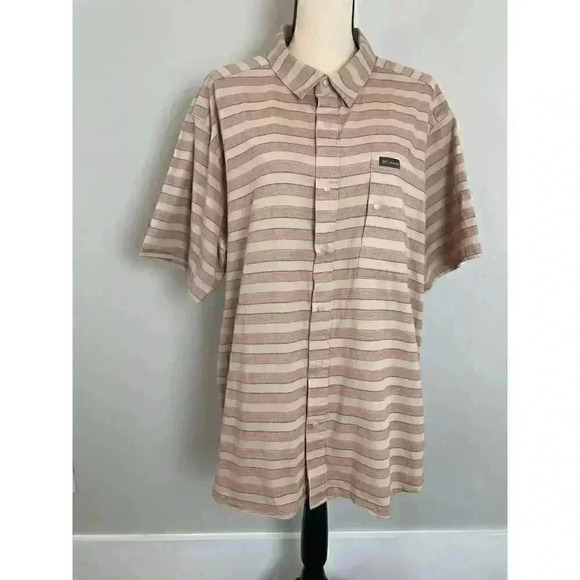 Columbia Sport Performance Snap Button Down Striped Men's Sz XXL - Picture 1 of 10